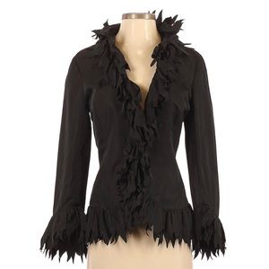 GEORGE REICH size L ruffled jacket in excellent condition